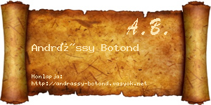 Andrássy Botond névjegykártya