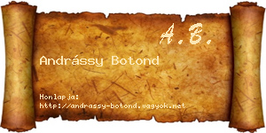 Andrássy Botond névjegykártya